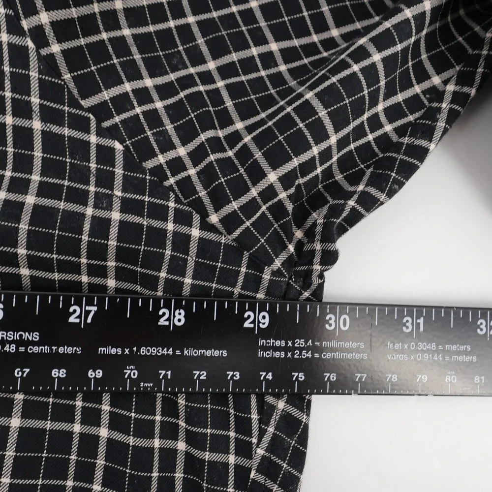 Vintage Polo Ralph Lauren Plaid Button Down Shirt Black Long Sleeve Mens XL